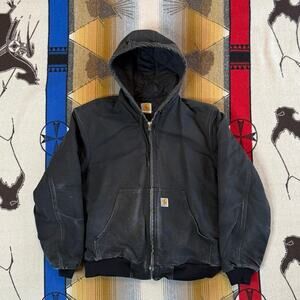Vintage 90s Carhartt J140 BLK Active Jacket Size Large Black Made In USA